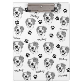 Carpeta De Pinza Dibujo manual personalizado de perro pastor austra