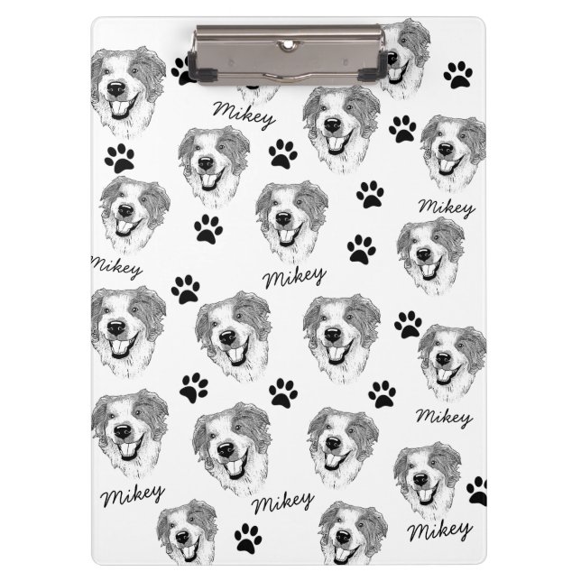 Carpeta De Pinza Dibujo manual personalizado de perro pastor austra (Anverso)