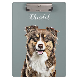 Carpeta De Pinza Dibujo personalizado de perro de color de borde pe
