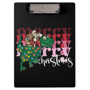 Carpeta De Pinza Dinosaurio con Navidades de Santa Claus