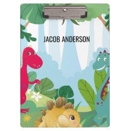 Carpeta De Pinza Dinosaurio personalizado de vuelta al nombre escol