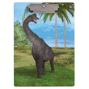 Carpeta De Pinza Dinosaurio saurópodo en un paisaje prehistórico tr