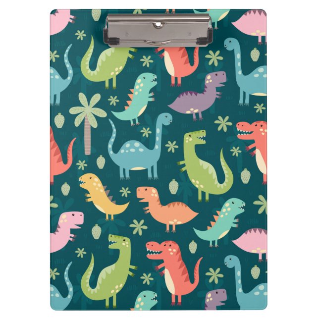 Carpeta De Pinza Dinosaurios Animados Cutos   (Anverso)
