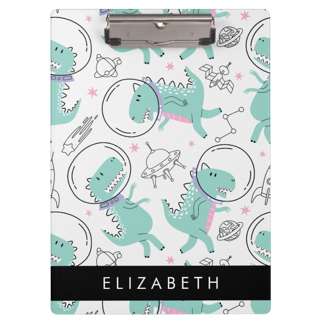 Carpeta De Pinza Dinosaurios Espaciales, Dinosaurios Cutos, Estrell (Anverso)