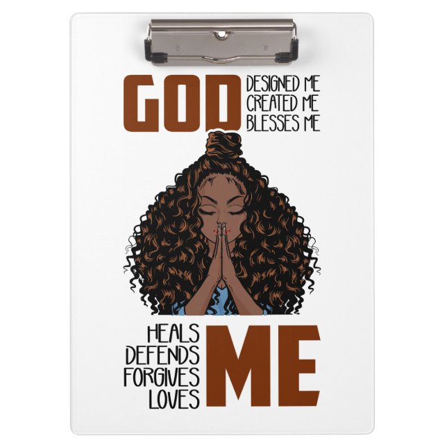 Carpeta De Pinza Dios diseñado, creado, bendice, cura, defiende, po (Anverso)