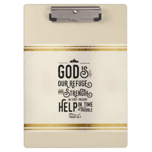 Carpeta De Pinza Dios es Refugio y Fortaleza Versículo de la Biblia