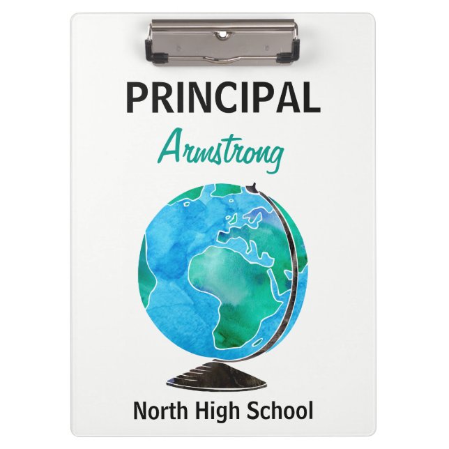 Carpeta De Pinza Director de escuela personalizado globo de la (Anverso)