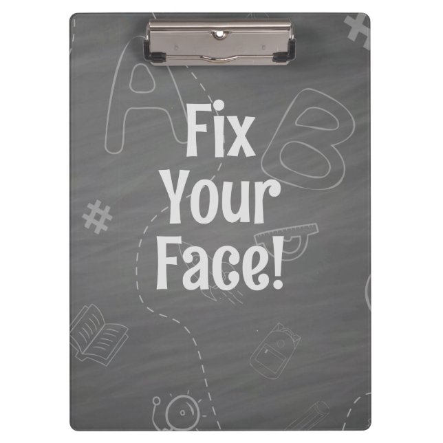Carpeta De Pinza Directora personalizada "Fix your face" (Anverso)