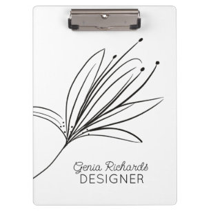 Carpeta De Pinza Diseñador de flores botánicas minimalistas de liri