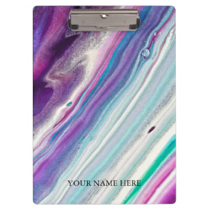 Carpeta De Pinza Diseñador Personalizado de Mármol Negro Moderno