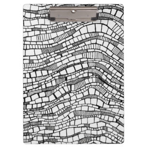 Carpeta De Pinza Diseño abstracto en tinta y pluma en negro y blanc