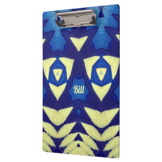Carpeta De Pinza Diseño BILL ~ azul y crema (Izquierda)