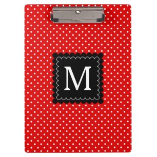 Carpeta De Pinza Diseño blanco rojo del monograma del negro del