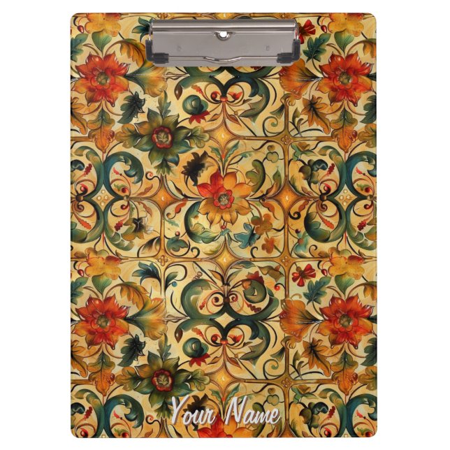 Carpeta De Pinza Diseño botánico de la Edad de Oro (Anverso)