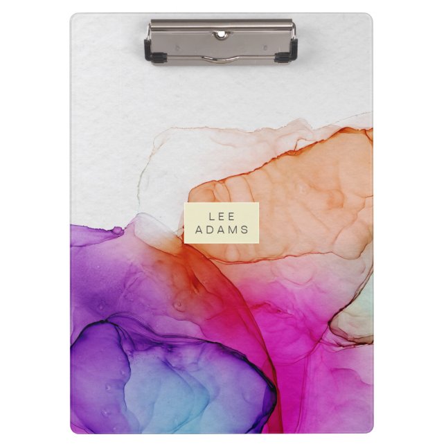 Carpeta De Pinza Diseño contemporáneo adaptable del nombre personal (Anverso)