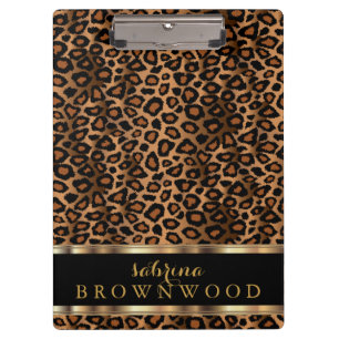 Carpeta De Pinza Diseño de animales de leopardo de moda