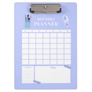 Carpeta De Pinza Diseño de arte de planificador mensual de lavanda