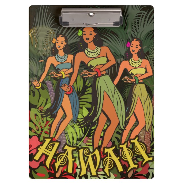 Carpeta De Pinza Diseño de arte Hawaii Aloha Palm Hula (Anverso)