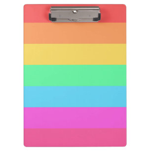 Carpeta De Pinza Diseño de bandas de color de arcoiris Pastel
