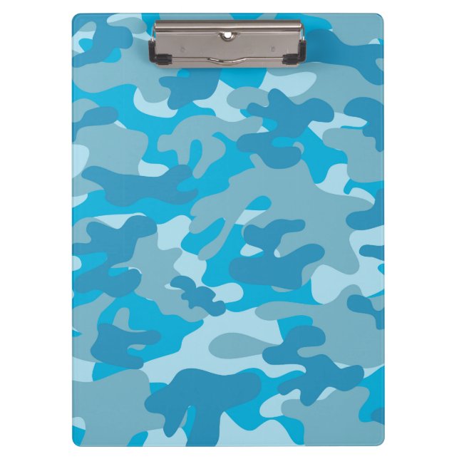 Carpeta De Pinza Diseño de camo azul y gris (Anverso)