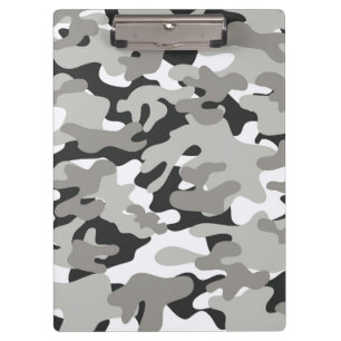 Carpeta De Pinza Diseño de camo negro y gris