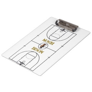 Carpeta De Pinza Diseño de cancha de baloncesto no borrable