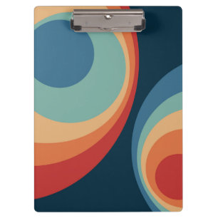 Carpeta De Pinza Diseño de círculos retro coloridos