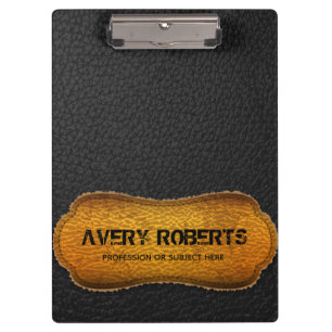 Carpeta De Pinza Diseño de cuero falso Profesional amarillo negro