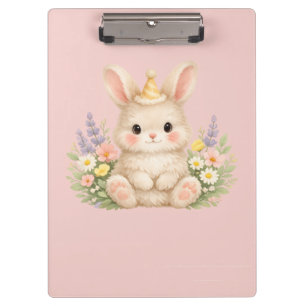 Carpeta De Pinza Diseño de Flor Silvestre de Conejo Esponjoso para