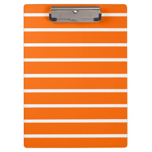 Carpeta De Pinza Diseño de franjas blancas y naranjas