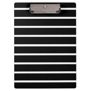 Carpeta De Pinza Diseño de franjas en blanco y negro