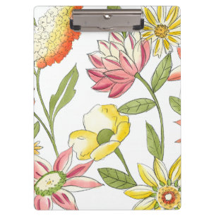 Carpeta De Pinza Diseño de jardines florales con fondo blanco