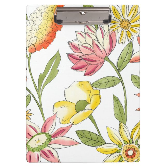 Carpeta De Pinza Diseño de jardines florales con fondo blanco (Anverso)