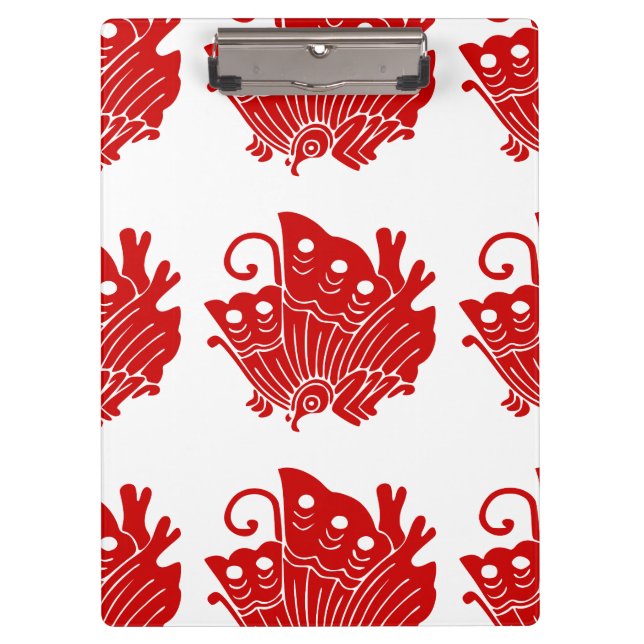 Carpeta De Pinza Diseño de Kamon japonés con mariposa asiática (Anverso)