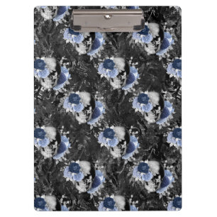 Carpeta De Pinza Diseño de la serie Blue Floral Skull 1