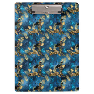 Carpeta De Pinza Diseño de la serie Blue y Gold Leopard 6