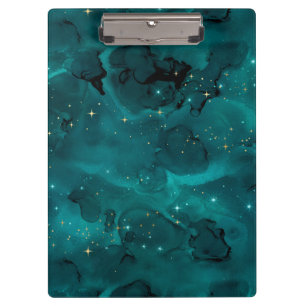 Carpeta De Pinza Diseño de la serie Galaxia Verde Azulada 2