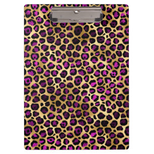 Carpeta De Pinza Diseño de la serie Leopardo púrpura y dorado 4