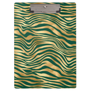 Carpeta De Pinza Diseño de la serie Safari Esmeralda y Oro 4