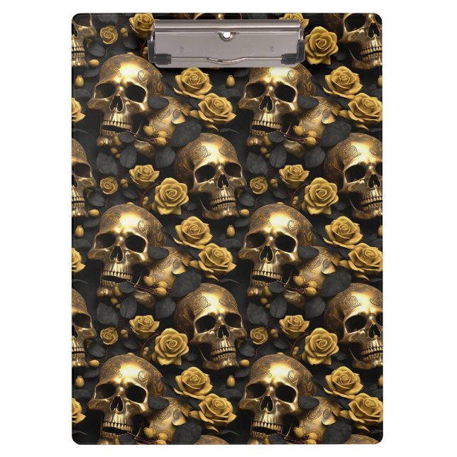 Carpeta De Pinza Diseño de la serie Skull y Rosas 8 (Anverso)