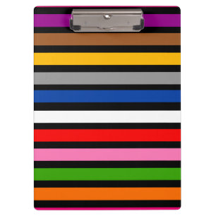 Carpeta De Pinza Diseño de líneas de franjas multicolor negras