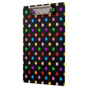 Carpeta De Pinza Diseño de lunares de arcoíris colorido negro