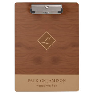 Carpeta De Pinza Diseño De Madera Con Logo