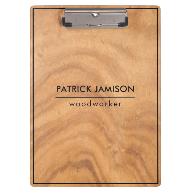 Carpeta De Pinza Diseño De Madera Con Marco (Anverso)