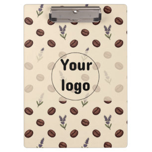 Carpeta De Pinza Diseño de Marca para Cafetería con Granos de Café 