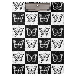 Carpeta De Pinza Diseño de mariposa negra de cuello blanco