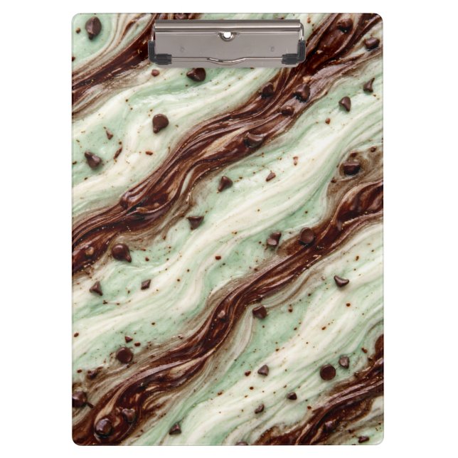 Carpeta De Pinza Diseño de mármol de batido de chocolate con menta (Anverso)