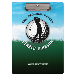 Carpeta De Pinza Diseño de Monograma de Golf para Hombres Elegantes