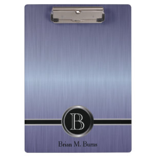 Carpeta De Pinza Diseño de monograma ejecutivo - Acero de pincel d