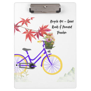 Carpeta De Pinza Diseño de Motivación de Bicicleta Floral